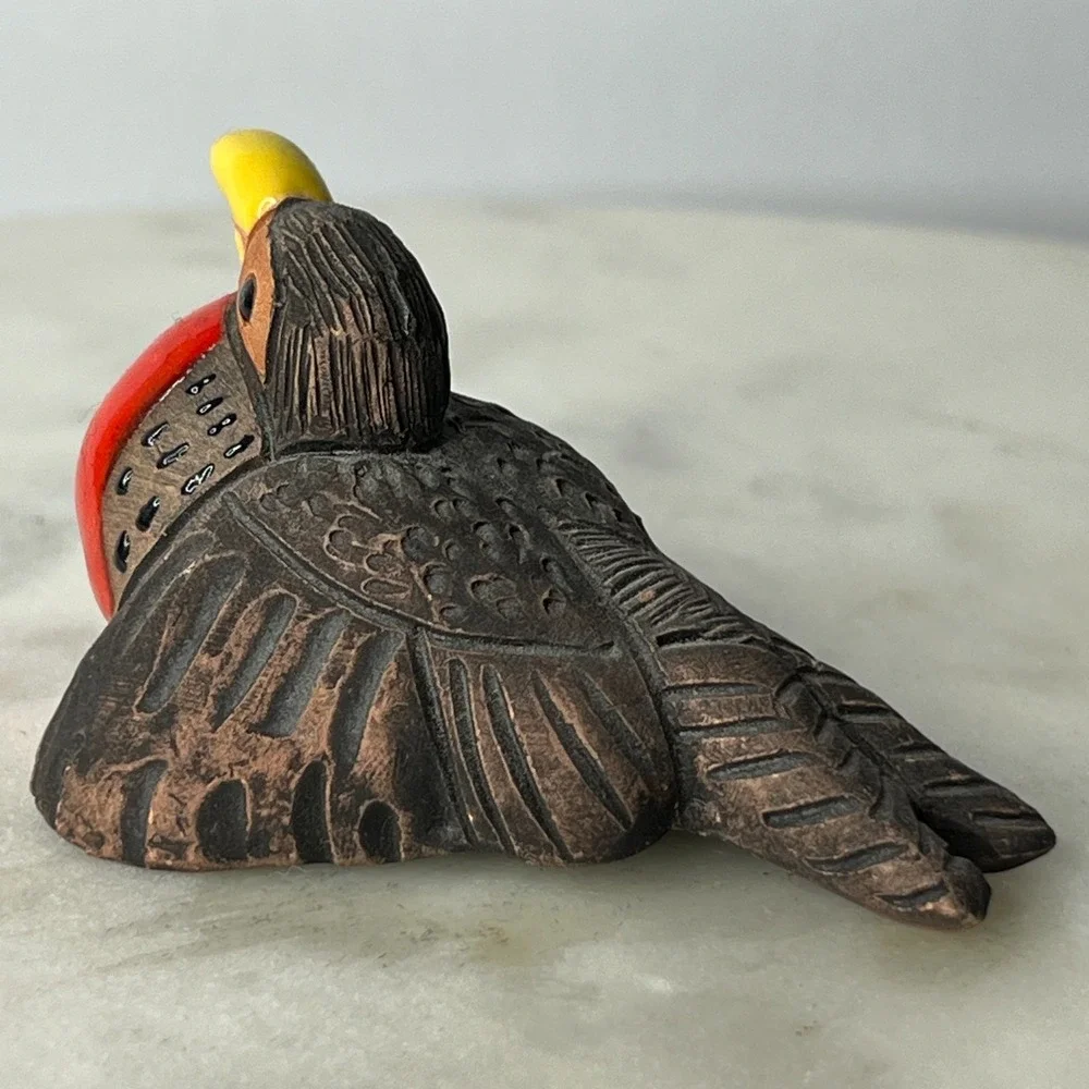 Casals Peru Colorful Bird Figurine Clay Terracotta Handcrafted Signed 3